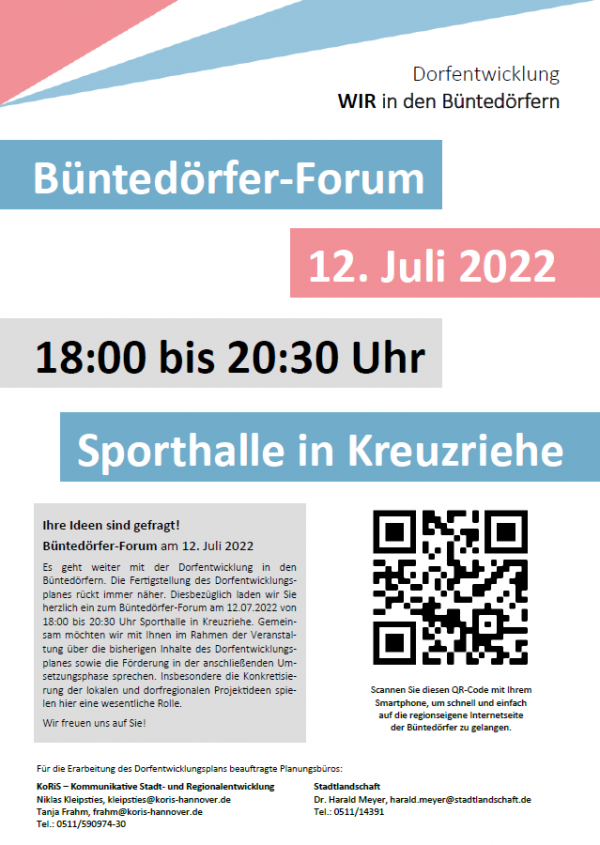 Infoblatt zum Buentedoerfer Forum am 12.07.2022